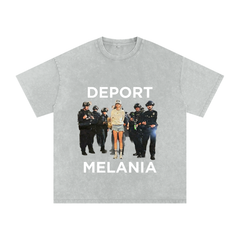 DEPORT MELANIA Cult of Gods Arrest Graphic Tee Snow Washed Oversized Cotton T-Shirt